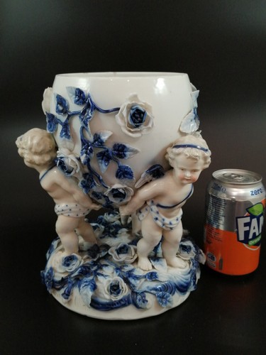 Antike Sitzendorf Porzellan Vase, Spät 19th Jahrhundert - Bild 14 von 14
