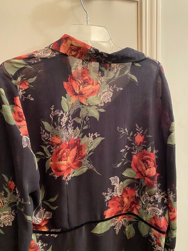 EMMA JAMES Womens Size 18 Blouse Shirt Top Floral Sheer Button Up NWOT Excellent - Picture 6 of 7
