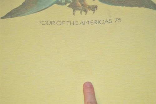 vintage 70s ROLLING STONES 1975 TOUR OF THE AMERICAS ROCK t-shirt EXTRA SMALL XS - Picture 4 of 5
