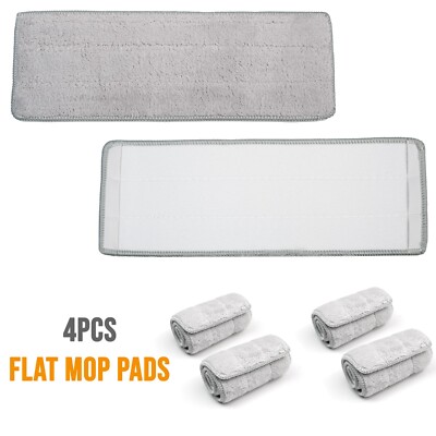 360° FLACHMOPPEIMER SET SQUEEZE DRY MIKROFASER BODENWISCHER REINIGER 6 NACHFÜLLPADS