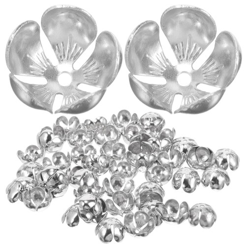 50 Pcs Perlenhalterzubehör Schmuckteile DIY Halskette Perlenkappen - Bild 7 von 12