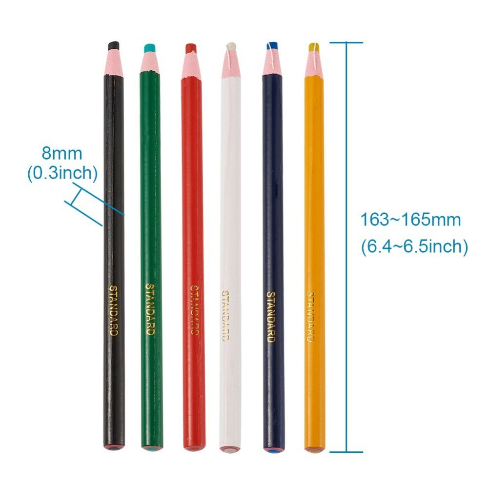 6pcs Erasable Marking Pencil Pen Tailor Chalk for Fabric Canvas Leather