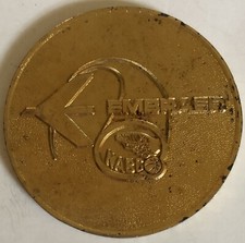 Embraer NABC Airplane Jet Flight Basketball Round Pewter? Heavy Token Emblem