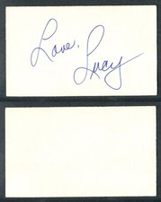 JSA LOA Lucille Ball Autographed Signed AUTO 3x5 Index Card I Love Lucy TRB 1404