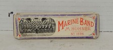 Vintage M. Hohner Marine Band Harmonica No 1896 Key of G Germany A440 with box