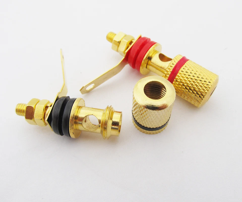 20pcs Amplifier Speaker Binding Post Long Gold Brass Solder Terminal Connector - Image 3 of 3