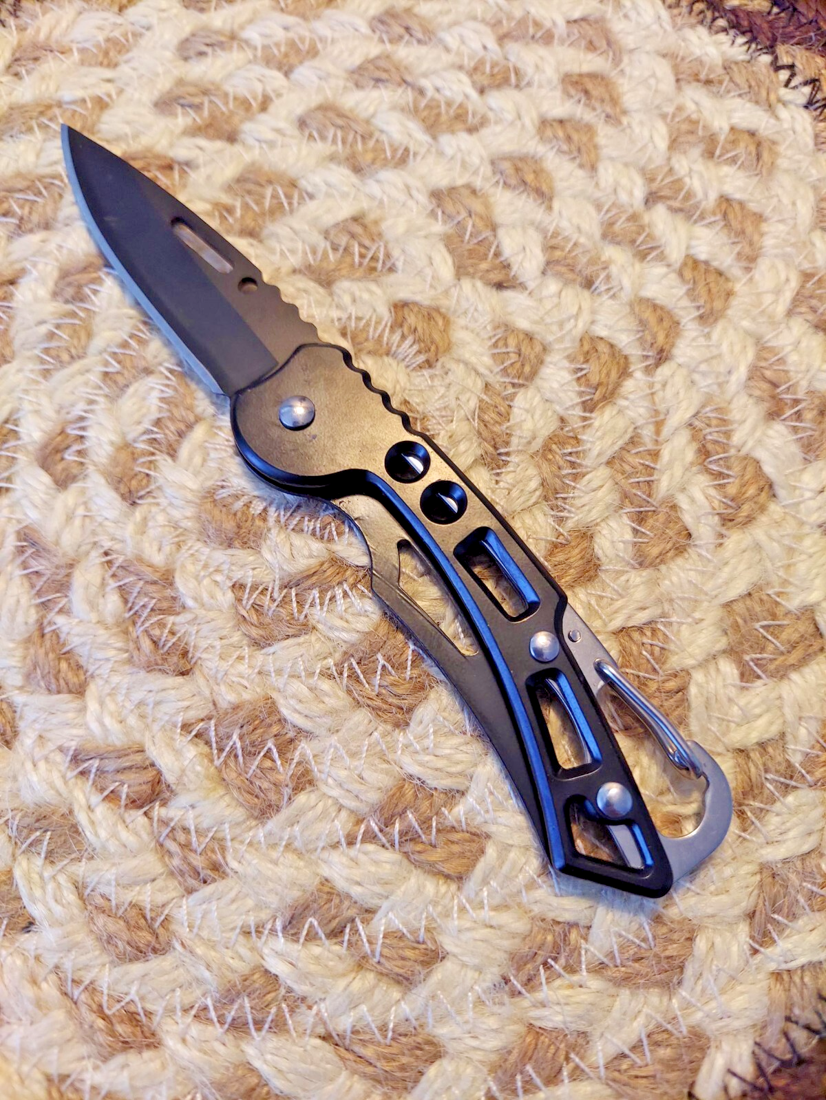 Sharp Key Ring Black Keyring Pocket Knife Folding Stainless Steel Sharp Outdoor ...
