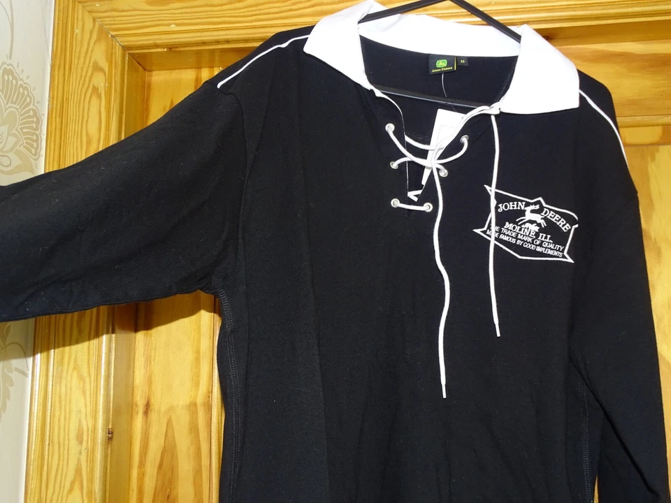 John Deere Noir Rugby Chemise - M - Photo 4/4