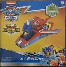 New Paw Patrol Mini Jet Playset Mighty Pups Super Paws 2 Figures Marshall Chase