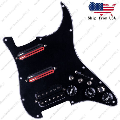 #ad #ad Guitar HSS Loaded Prewired Pickguard Multi Switch Coil Splitting For Redamp;Black $32.99