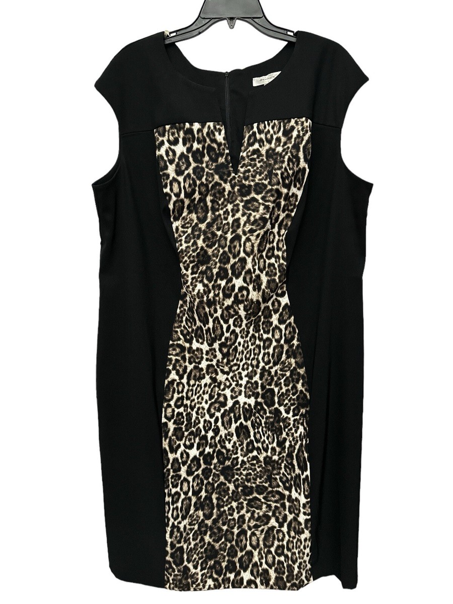 Dressbarn Animal Print Sheath Dress Size 18 Black Cheetah Print Sleeveless  NWT | eBay