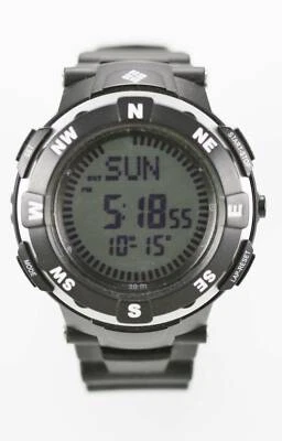 Columbia Venture Uhr Herren Kompass Datum 3 Wecker Kunststoff Schwarz 30m Quarz - Bild 1 von 3