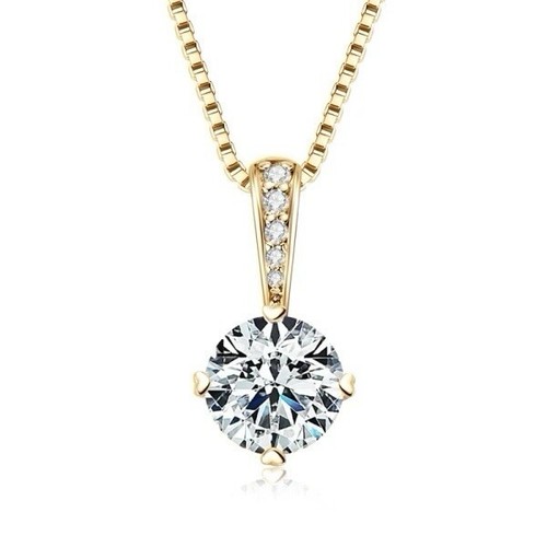 2ct Pendant Necklace Yellow Gold VVS1 D Lab-Created Engagement Diamond Test Pass - Picture 1 of 3
