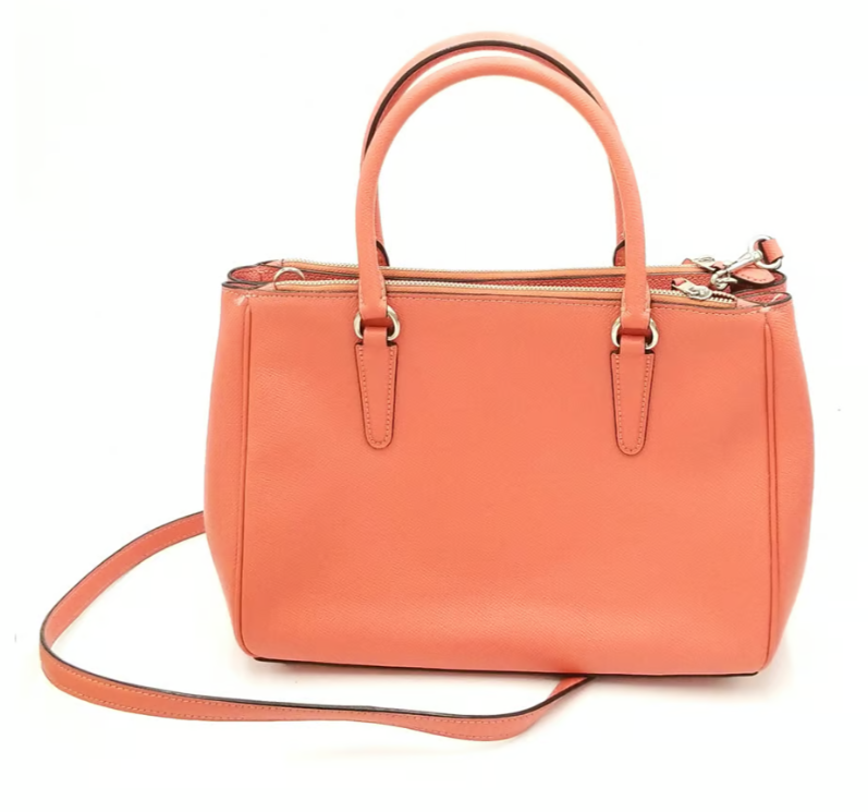 Coach Orange Surrey Carryall 55600 w/ Studs & Matching Wallet 2pc