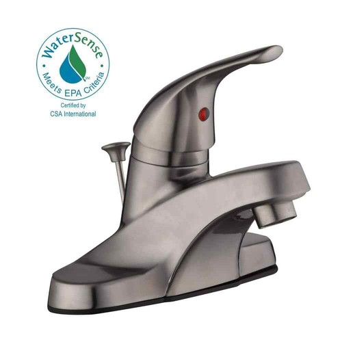 Design House Middleton 4 in. Centerset 1-Handle Bathroom Faucet in Satin Nickel - Picture 3 of 9