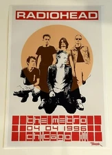 Radiohead Chicago The Metro Poster, 19"x13" April 4th, 1996 - The Bends Tour