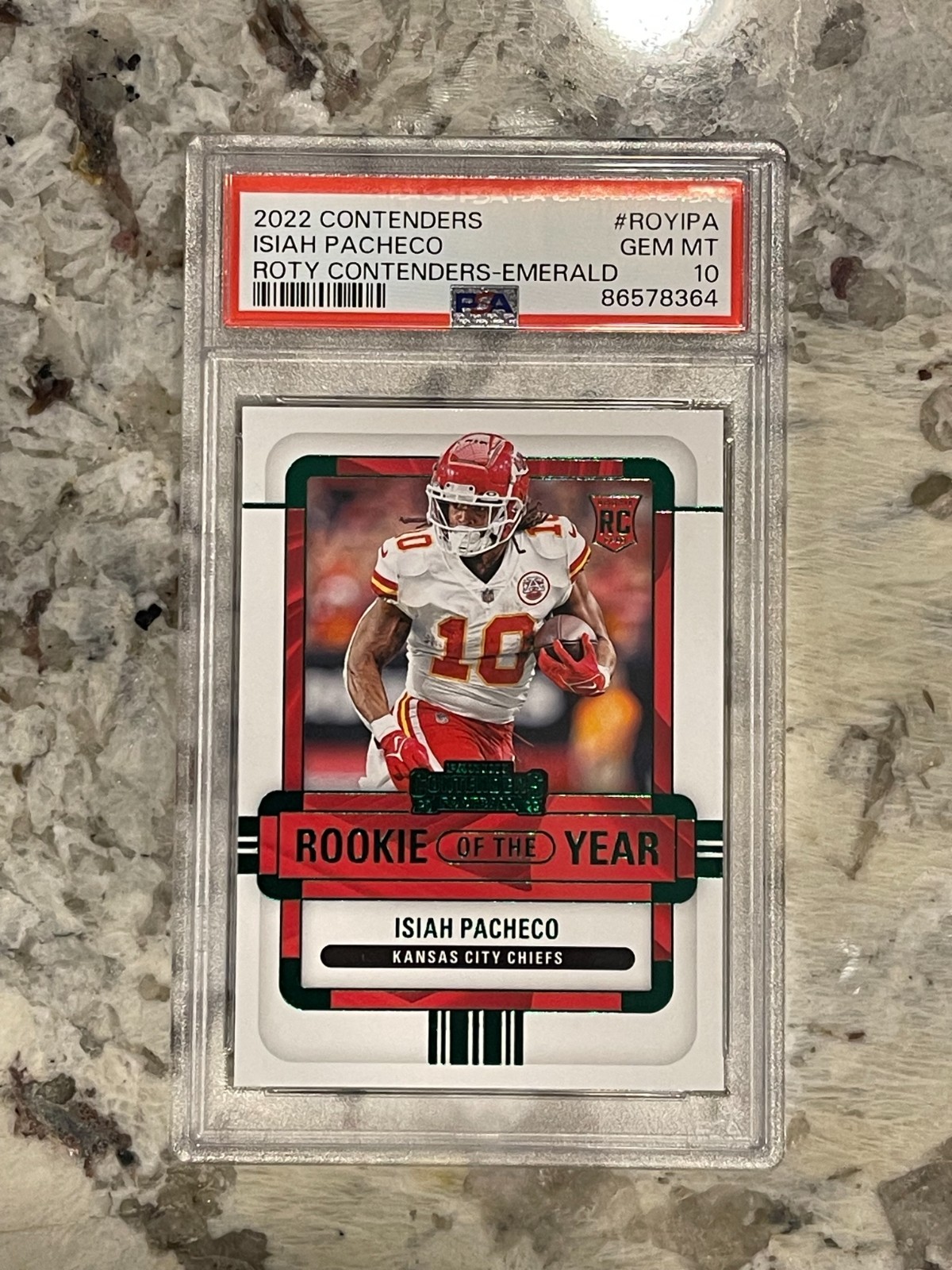 Isiah Pacheco Panini Contenders Rookie of the Year Contenders #ROYIPA Emerald