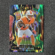 2025 Panini Select - Concourse Bucky Irving #38 Black & Green Shock Prizm