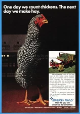 1970 Sperry Rand UNIVAC 9200 Computer chicken New Holland bale wagon ad