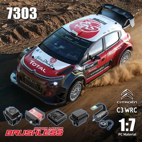 MJX Hyper Go 7303 1/7 Brushless RC Rally Car Citroen ARTR Racing WRC Gyro Lights - Picture 2 of 12