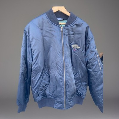 MA-1 Bomber Vintage XL Aviation Patches Jade Green Lined Flight Jacket