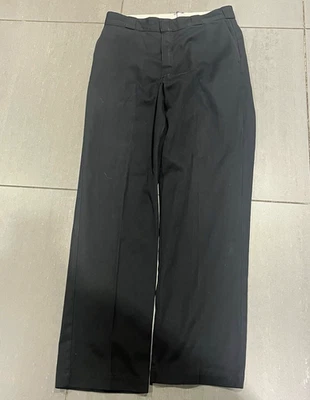 Iconic Dickies 874 Original Fit Black Work Trousers Pockets W42 L33 RRP:£70