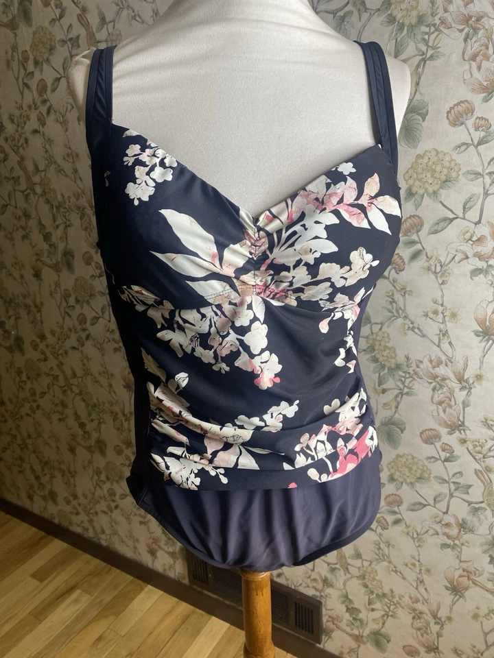 Traje de baño floral de una pieza Azul by Maxine of Hollywood talla 18 Foto 4 de 4