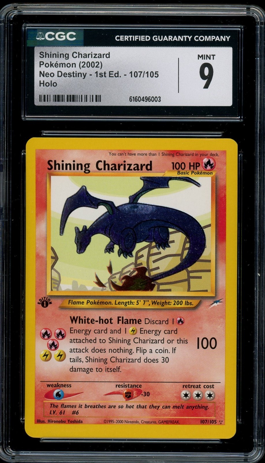 Pokemon CGC 9 1st Edition Shining Charizard 107/105 Neo Destiny Holo Card Mint