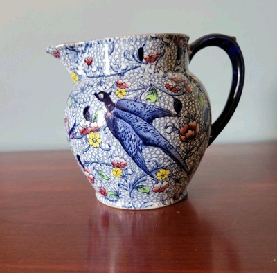 Bridewool Bridcwool Vintage Pheasant Pitcher Blue 4 1/2'' Ex Condition