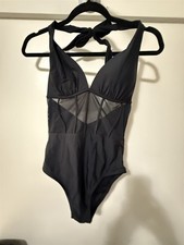 Swimwear 1 PC Swimsuit Black With Halter Top Tie Women's Size Small