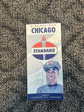 Vintage 1950's Standard Oil Road Map - Chicago