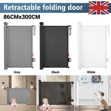 86cm x 300cm Retractable Baby Toddler Gate Safety Folding Pet Dog Gates Stairs