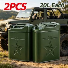 2PCS 5Gallon 20L Jerry Can Metal Steel Tank Military Style Storage Gasoline Can