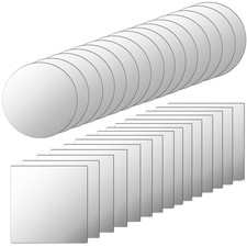 30 Pcs Mini Acrylic round Square Mirror Tiles, 2 Inch Adhesive Wall Stickers f