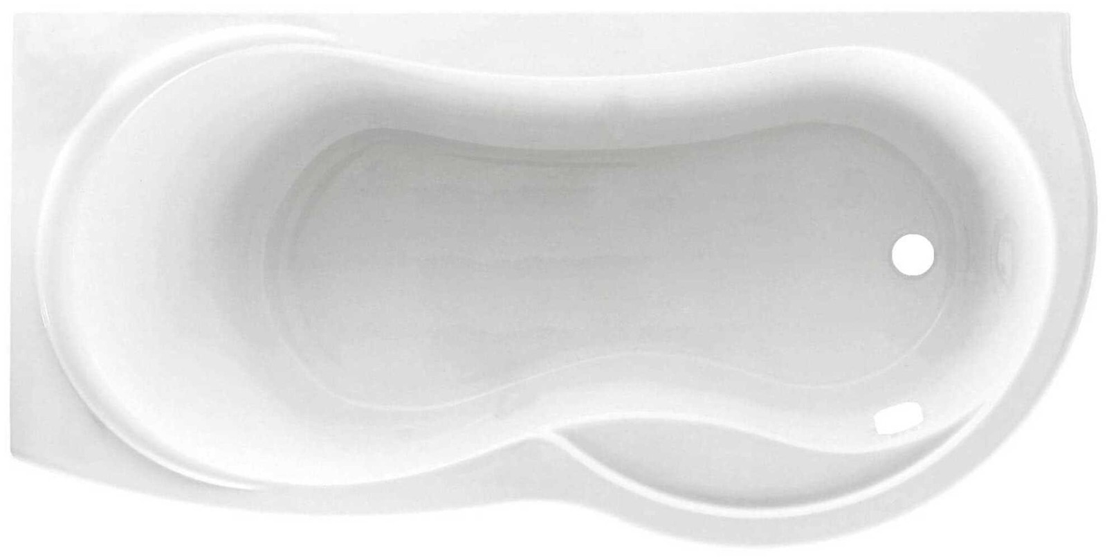 Novellini Venus Incasso 170x70cm SX Vasca Bagno Guscio Semicircolare Asimmetrica