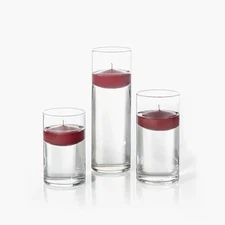 Yummi Floating Candle Vase And Candle (set Of 3)