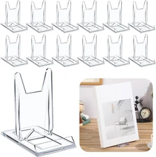 "12 Pack Acrylic Book Stand for Display Adjustable Clear Display Holder Easel "