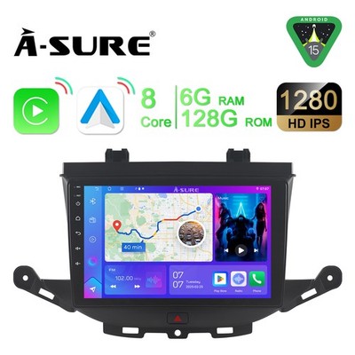 6+128GB Android 15 CarPlay Autoradio GPS NAV Für Opel Astra K 2015-2019 WIFI SWC