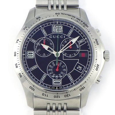 Gucci G-Timeless Uhr schwarzes Zifferblatt Chronograph Datum kleine Sekunde a...