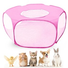 Guinea Pig Playpen with Lid, Breathable Small Animals Playpen with Anti-Escap...