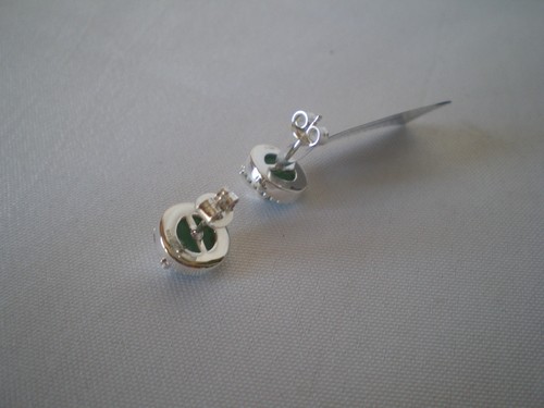 Aquaprase mermaid stud earrings, 3.7 carats, 3.19 grams of 925 Sterling Silver - Picture 7 of 10