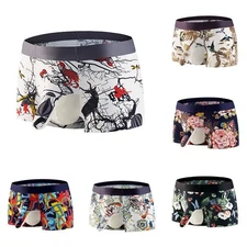Polyester Material Print Boxer Briefs Stretch Boxershorts Short Length Brand New
