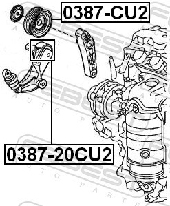 TENSIONER PULLEY VRIBBED BELT 0387-20CU2 FOR HONDA CR-V/IV/III/VI HR-V CIVIC/X - Picture 3 of 9