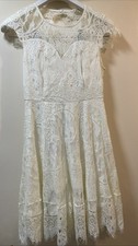 Women’s REBELION Cream Lace Dress Size S UK 8 Party Wedding Occasion Dress