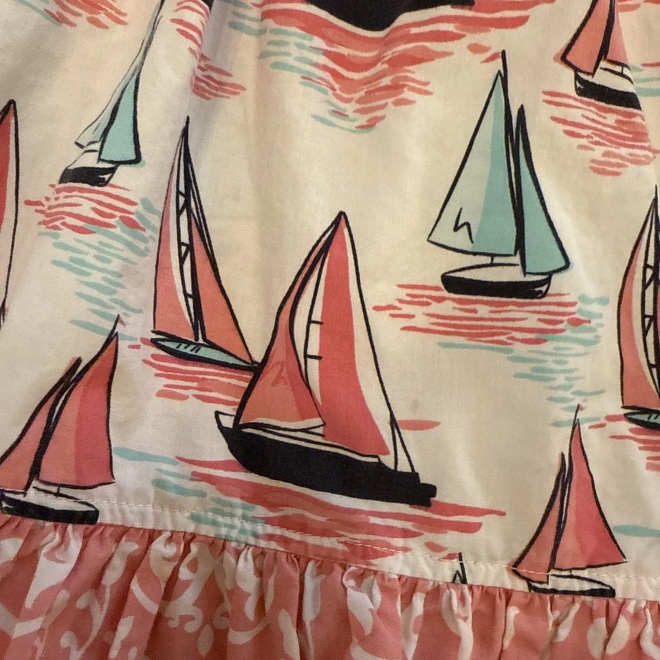 Vestido Eleanor Rosa Aqua y Rosa Velero Sol Vestido Volantes Talla 5-6 Foto 3 de 4