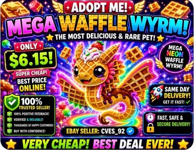Adopt Me Mega Neon Waffle Wyrm 