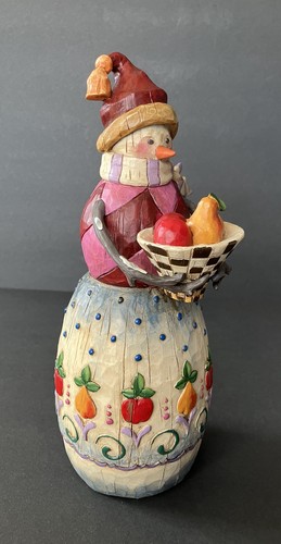 Jim Shore 2003 Winter’s Bounty muñeco de nieve frutero Heartwood Creek 112254 10 pulgadas - Imagen 10 de 18