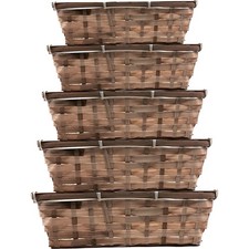 Wicker Basket Hamper Bamboo Gift Basket Box for Christmas Display Storage Basket