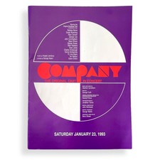 Sondheim&rsquo;s COMPANY, Original Broadway Cast, 1993 Reunion Concert, Program!
