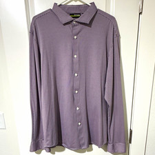 Murano Performance Slim Fit XXL Purple/White Check Long Sleeve Dress Shirt